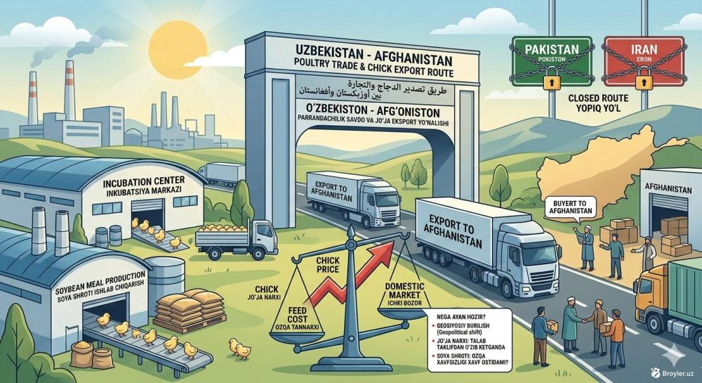 Mintaqaviy bozorning "qaynoq" nuqtasi: O‘zbekiston parrandachiligi Afg‘oniston talabi qarshisida