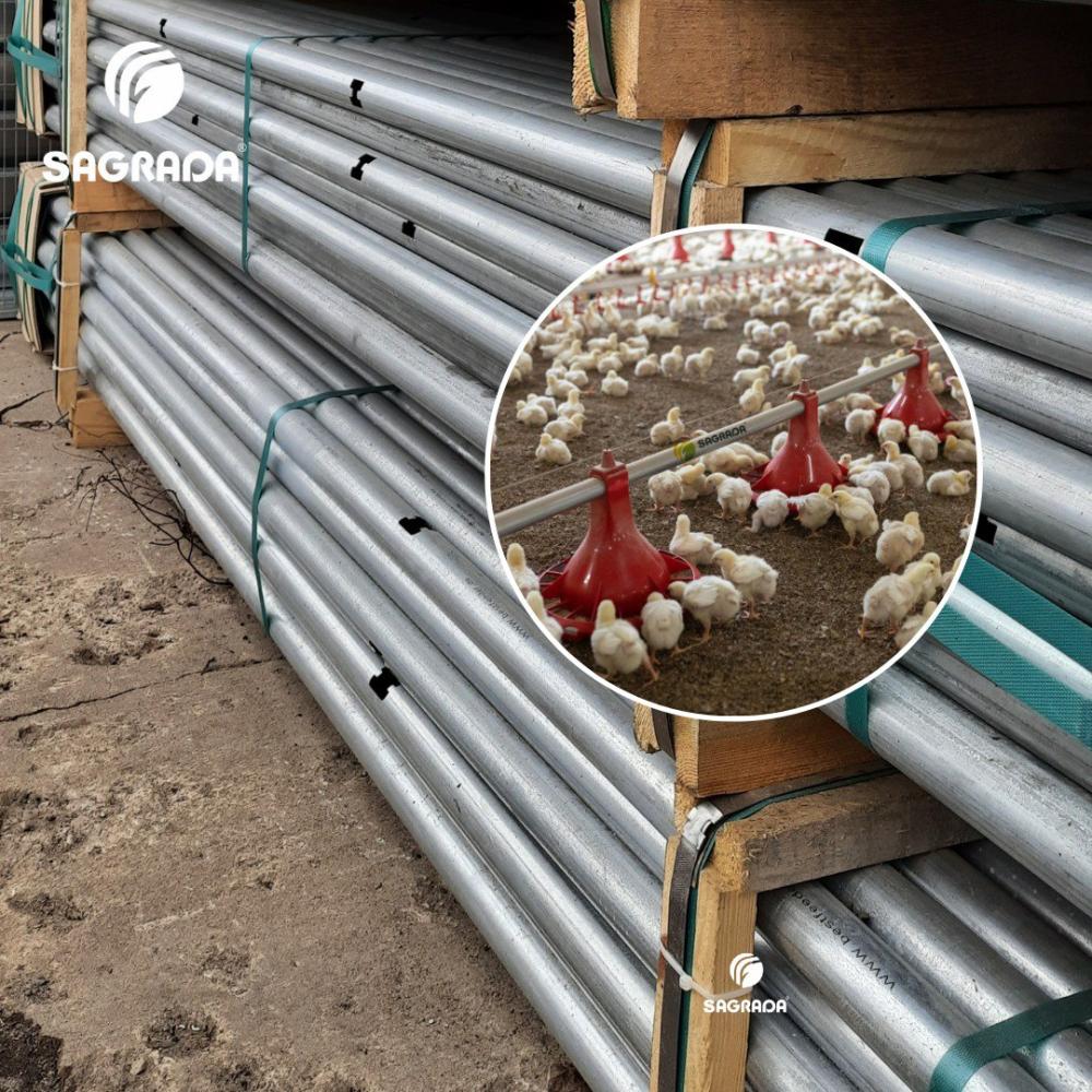 SAGRADA omborida broyler ozuqa quvurlari mavjud